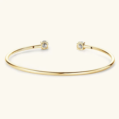 0.5CT D VVS1 3EX Moissanite Bangle Genuine 925 Sterling Silver Hand Opening Cuffs Bracelets for Women Girls Gold Fine Jewelry