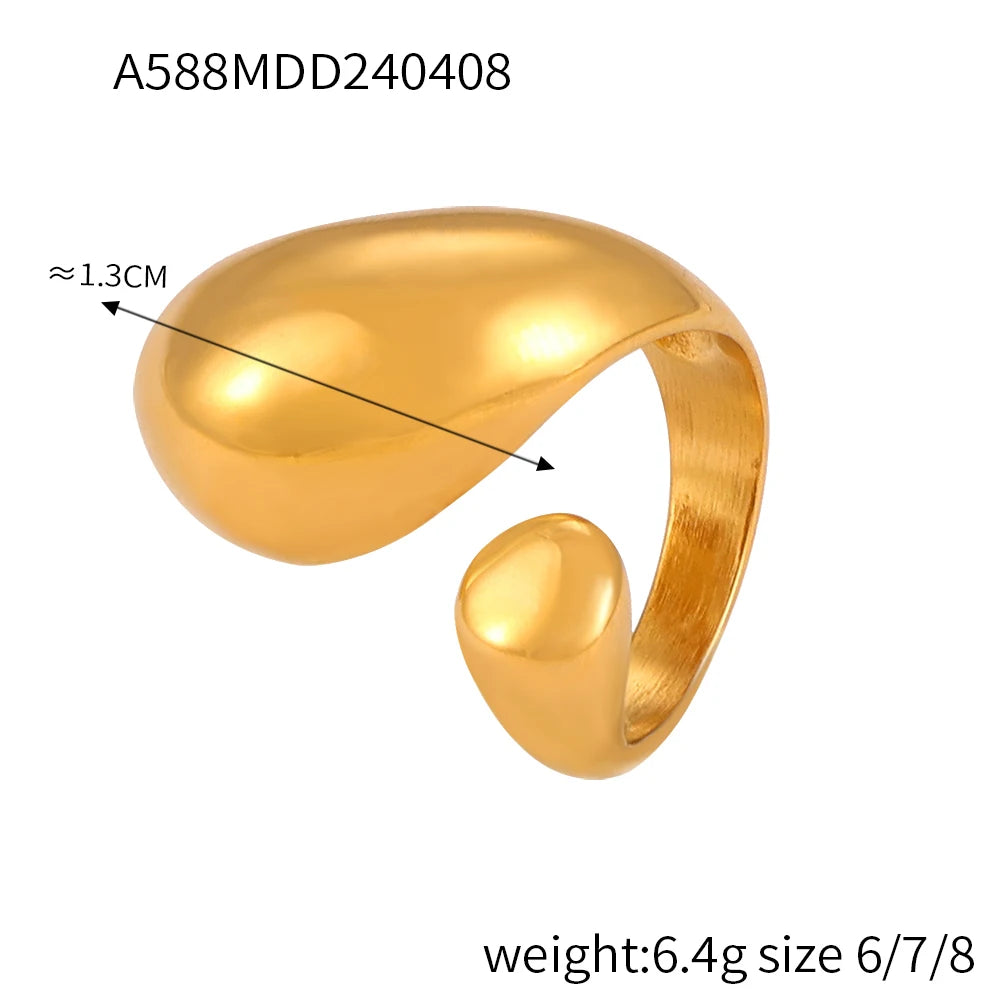 Glamour Retro Big Zircon Stainless Steel Rings For Women Trendy Women's Ring Luxury Jewelry Woman Wedding Gift