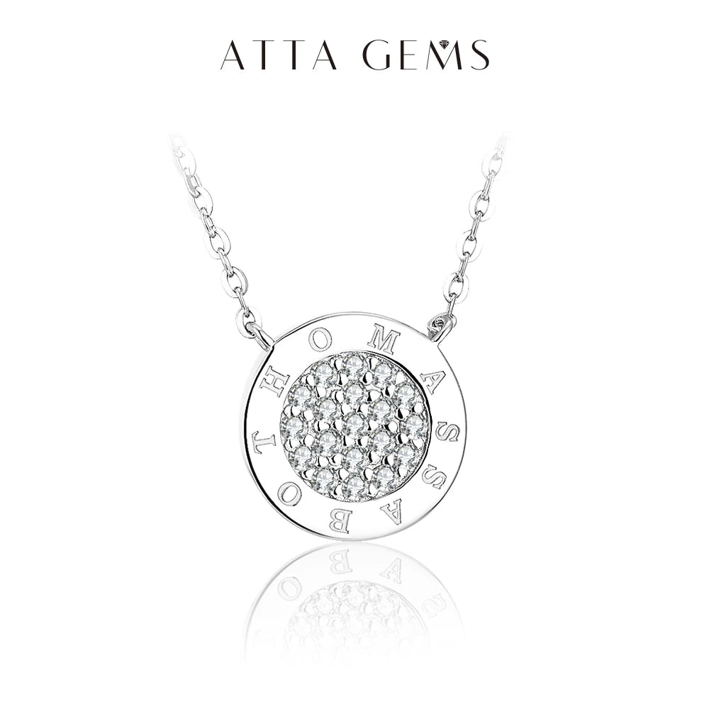 ATTAGEMS 1.4mm D Color Moissanite Round Brilliant Cutting Rose Gold Plated 925 Sterling Silver Necklaces Wholesale Fine  Jewelry