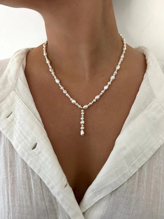 KKBEAD Natural Pearl Choker Necklace Pearl Bridal Wedding Jewelry Gift for Women Adjustable Luxury Minimalist Layered Jewelry