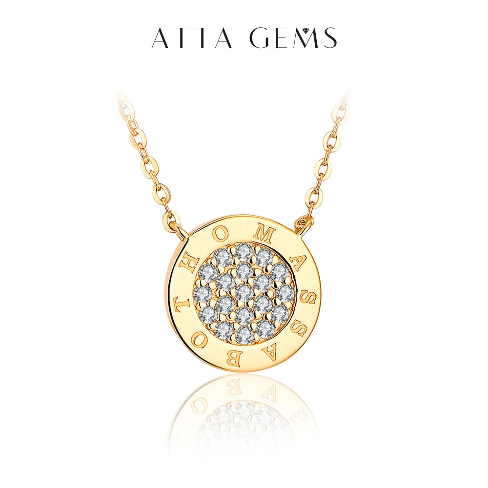 ATTAGEMS 1.4mm D Color Moissanite Round Brilliant Cutting Rose Gold Plated 925 Sterling Silver Necklaces Wholesale Fine  Jewelry