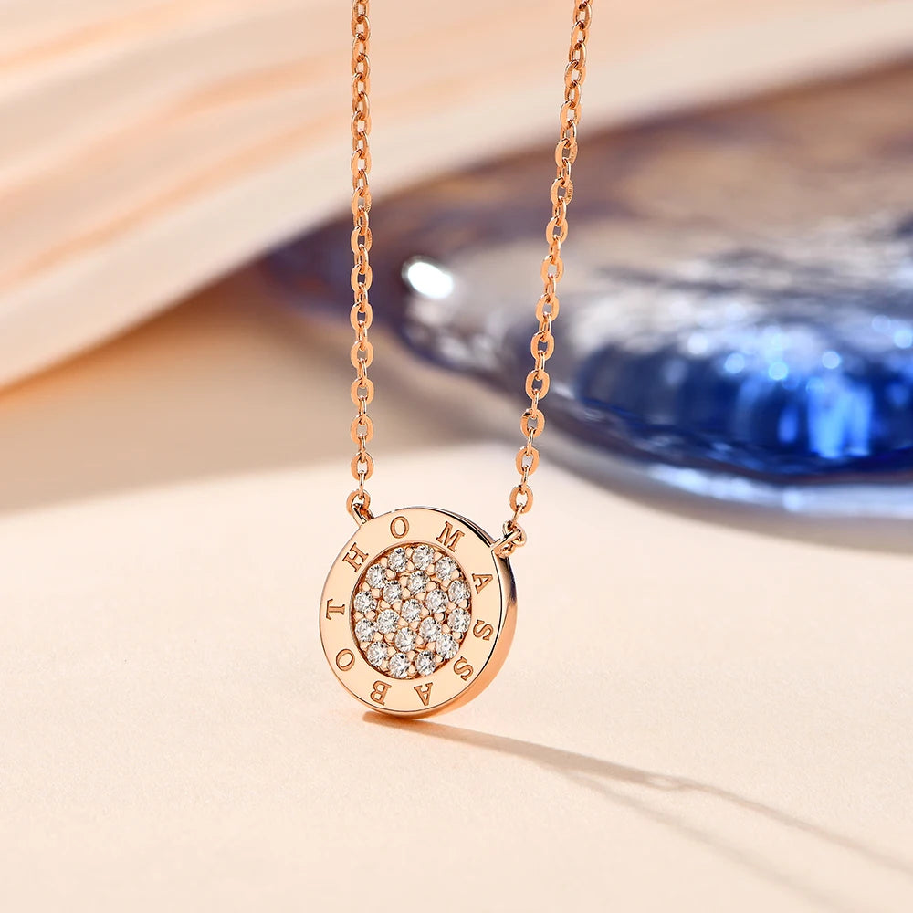 ATTAGEMS 1.4mm D Color Moissanite Round Brilliant Cutting Rose Gold Plated 925 Sterling Silver Necklaces Wholesale Fine  Jewelry