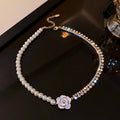 High Quality Handmade Black Crystal Choker Necklaces for Women Elegant Camellia Necklaces Wedding Banquet Jewelry